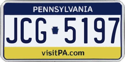 PA license plate JCG5197