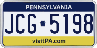 PA license plate JCG5198
