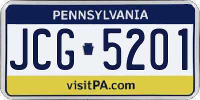PA license plate JCG5201