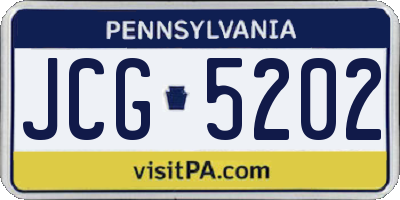 PA license plate JCG5202