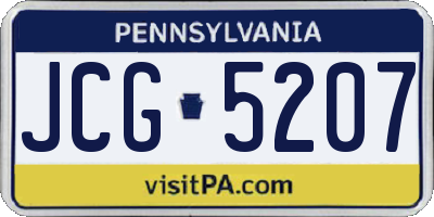 PA license plate JCG5207
