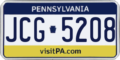 PA license plate JCG5208