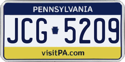 PA license plate JCG5209