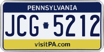 PA license plate JCG5212