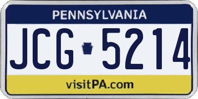 PA license plate JCG5214