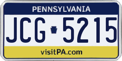 PA license plate JCG5215