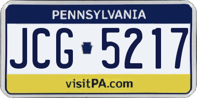 PA license plate JCG5217