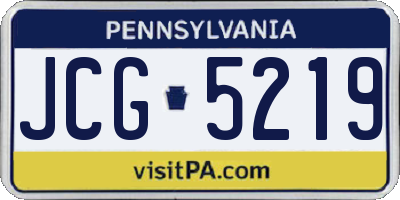 PA license plate JCG5219