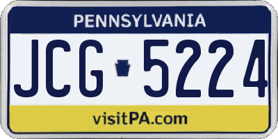 PA license plate JCG5224
