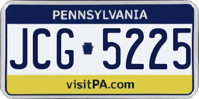 PA license plate JCG5225