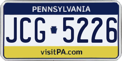 PA license plate JCG5226