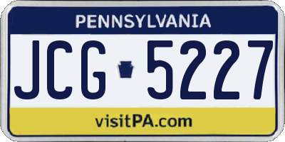 PA license plate JCG5227