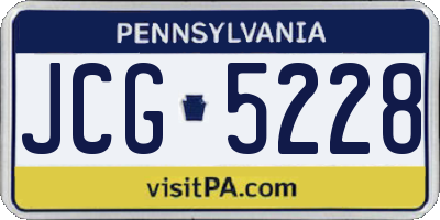 PA license plate JCG5228