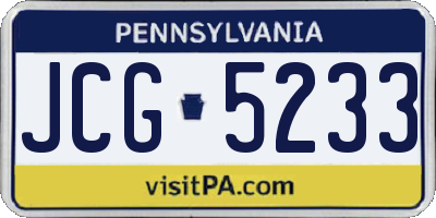PA license plate JCG5233