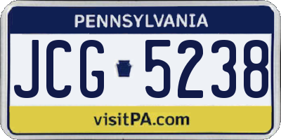 PA license plate JCG5238