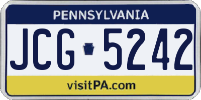 PA license plate JCG5242