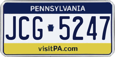 PA license plate JCG5247