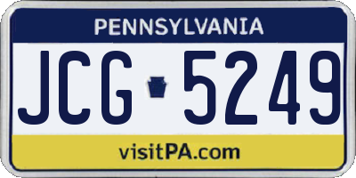 PA license plate JCG5249