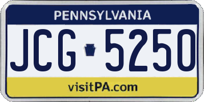 PA license plate JCG5250