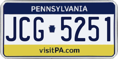 PA license plate JCG5251