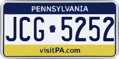 PA license plate JCG5252
