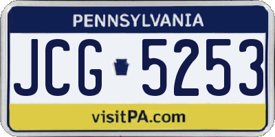 PA license plate JCG5253