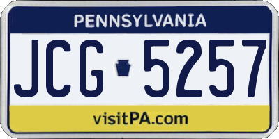PA license plate JCG5257