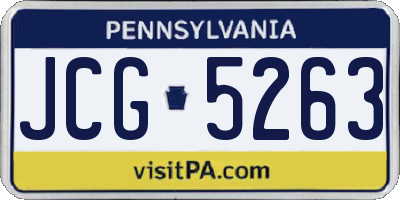 PA license plate JCG5263