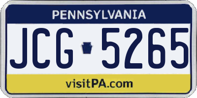 PA license plate JCG5265