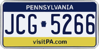 PA license plate JCG5266