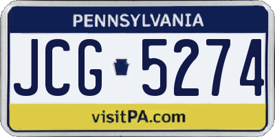 PA license plate JCG5274
