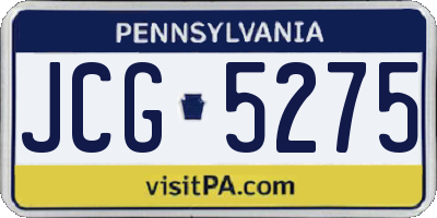 PA license plate JCG5275