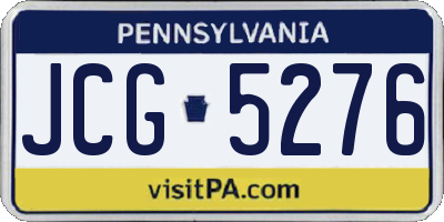 PA license plate JCG5276