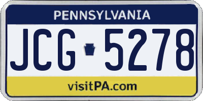 PA license plate JCG5278