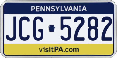 PA license plate JCG5282