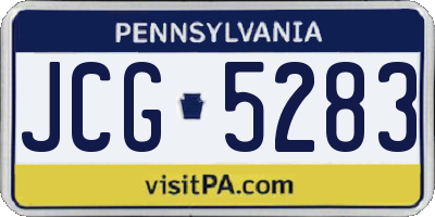 PA license plate JCG5283