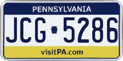 PA license plate JCG5286