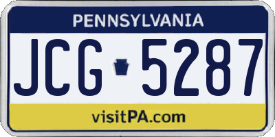 PA license plate JCG5287