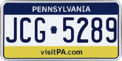 PA license plate JCG5289