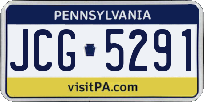 PA license plate JCG5291