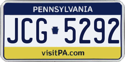 PA license plate JCG5292