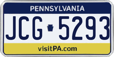PA license plate JCG5293