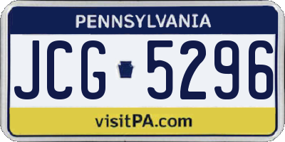 PA license plate JCG5296