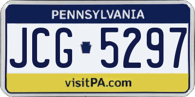 PA license plate JCG5297