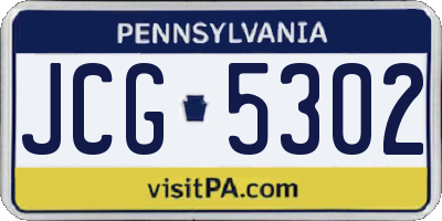 PA license plate JCG5302