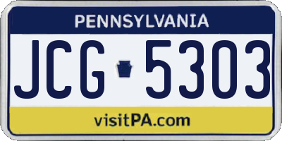 PA license plate JCG5303