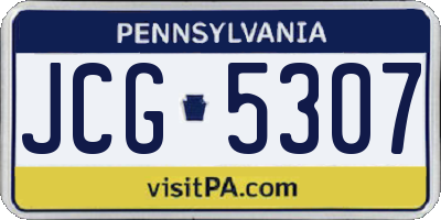 PA license plate JCG5307