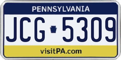 PA license plate JCG5309