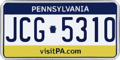 PA license plate JCG5310