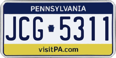 PA license plate JCG5311